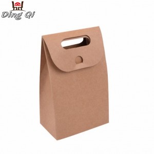 Take away cheap brown fast food bread cake packaging paper bag
