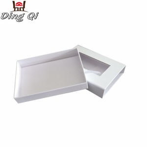 Custom design decorative wedding two piece slide white jewelry cardboard pull out drawer gift ring packaging box for gifts