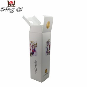 Custom recycled white corrugated kraft cardboard paper champagne wine bottle packaging gift box manufacturer