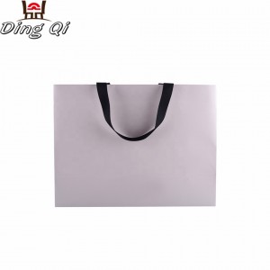 Custom small cusomize luxury brand recyle white environmental food grade packaging kraft shopping paper bag