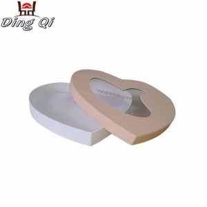 Custom heart shaped cardboard candy chocolate gift packaging box with inserts window for chocolate