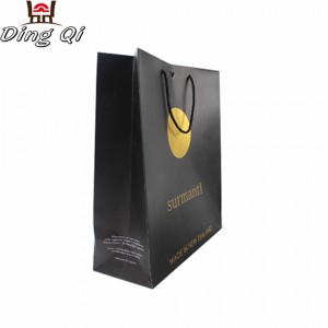 Luxury colorful hot sale high end black clothing packaging shopping christmas gift paper bag